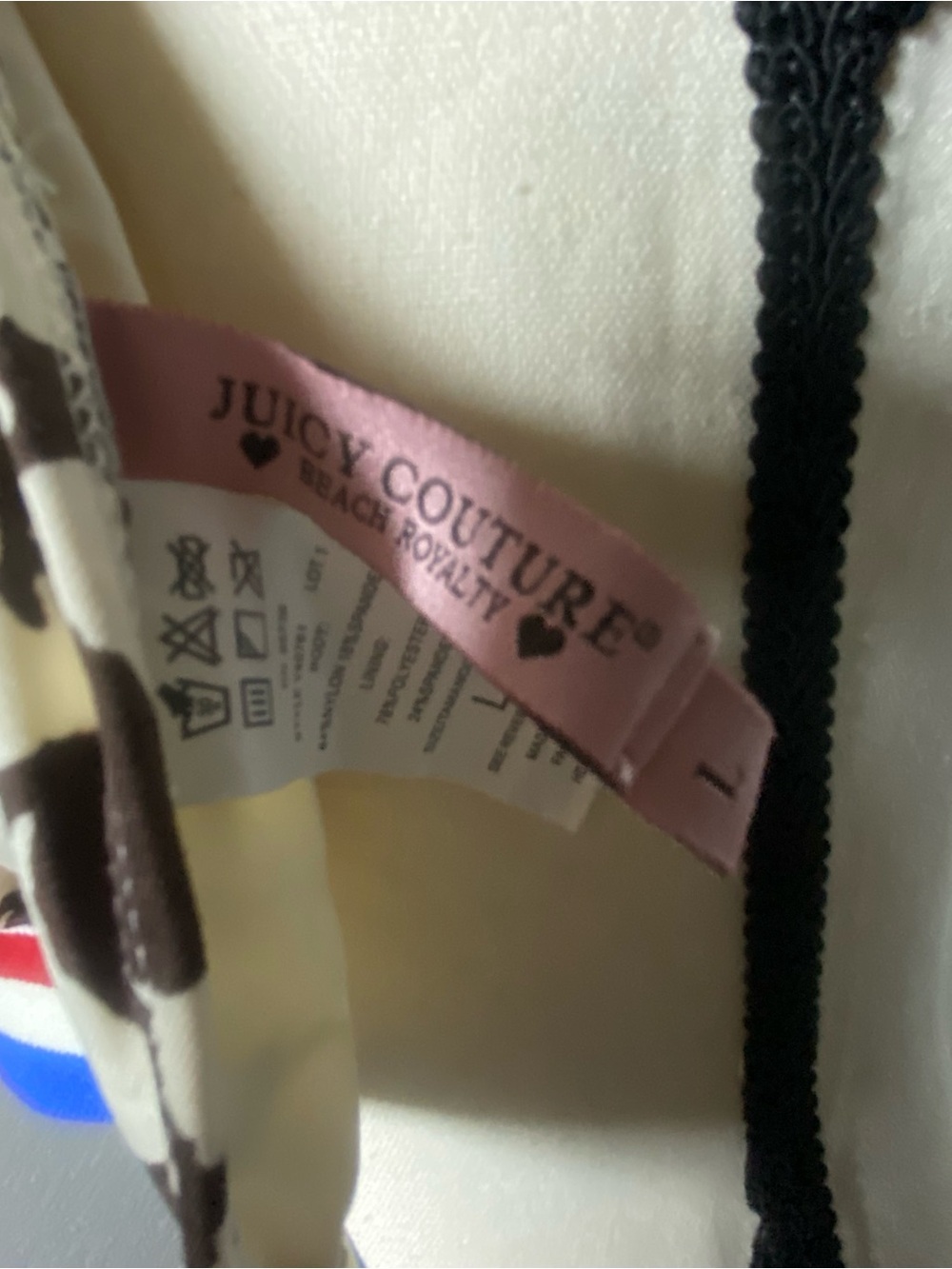 Y2K Juicy Couture Brown & Cream Scottie Dog Bikini Top Size Large - Picture 7 of 7